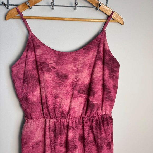 Old Navy Women's Spaghetti Strap‎ Babydoll Summer Dress Tie Dye Burgundy-wine L - Picture 2 of 15
